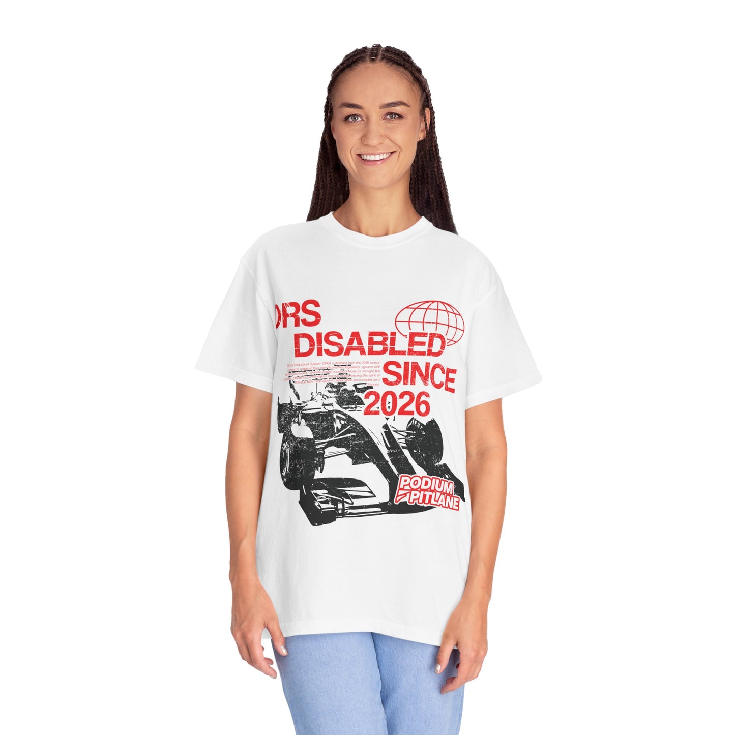 “DRS Disabled Since 2026” Unisex Graphic Tee by Podium Pitlane
