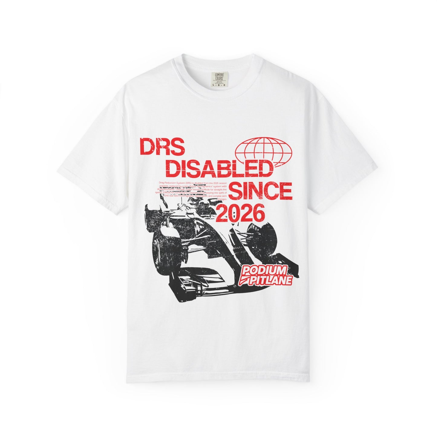 “DRS Disabled Since 2026” Unisex Graphic Tee by Podium Pitlane