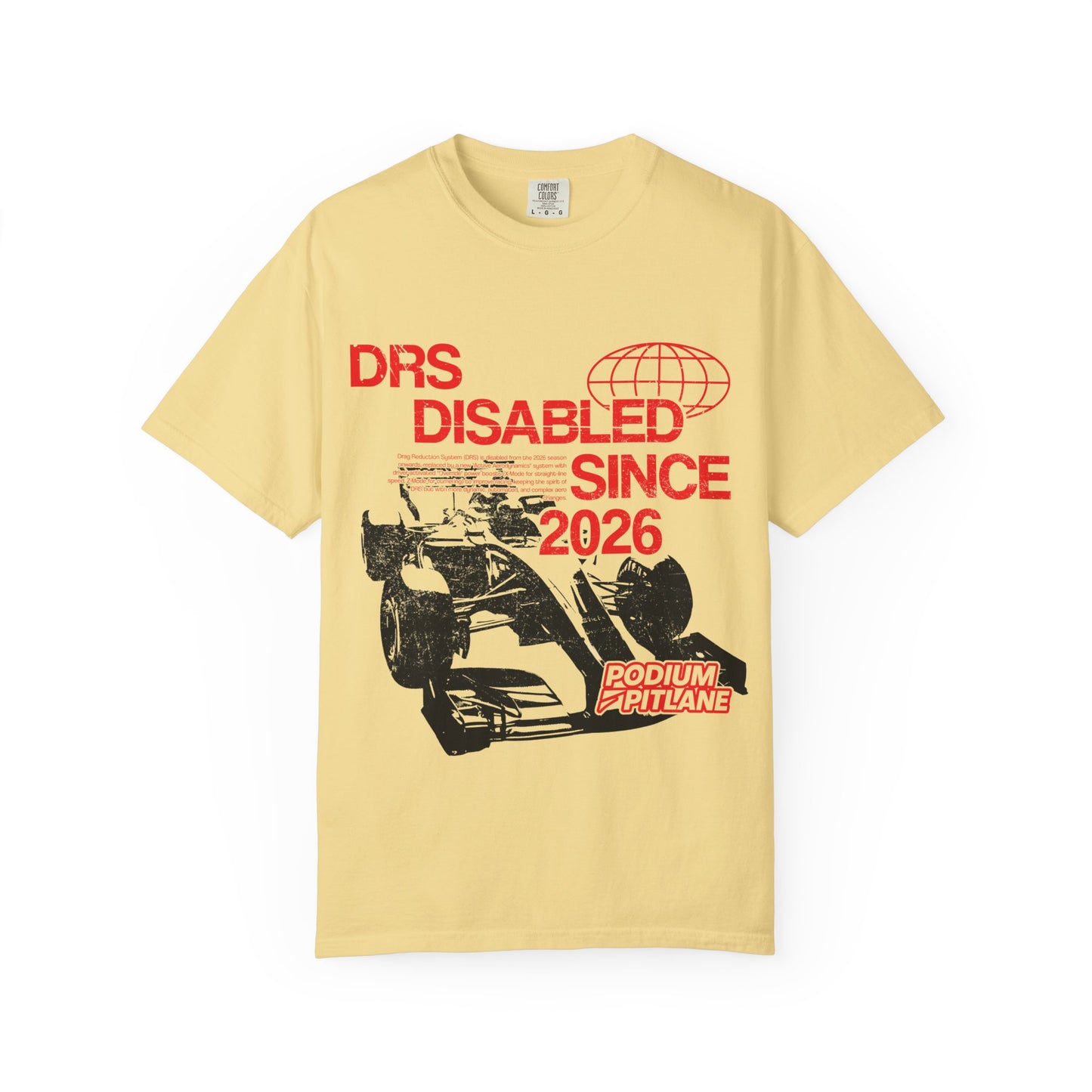“DRS Disabled Since 2026” Unisex Graphic Tee by Podium Pitlane